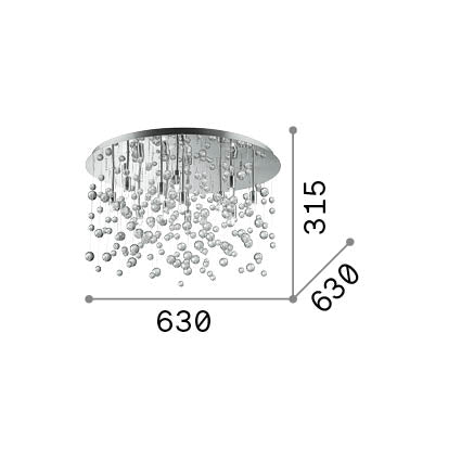 Plafonieră Neve PL12 – desen tehnic cu dimensiuni