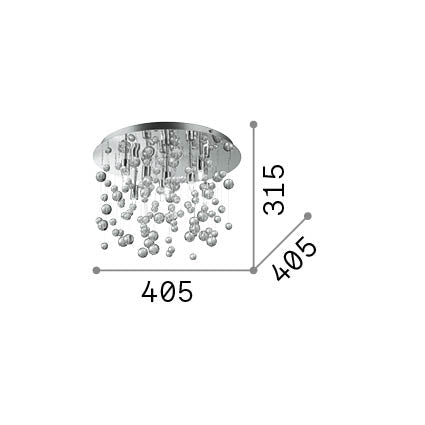 Plafonieră Neve PL8 – desen tehnic cu dimensiuni
