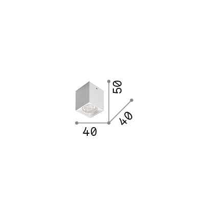 Plafonieră Nitro PL D04 pătrat 3000K, alb – desen tehnic cu dimensiuni