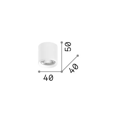 Plafonieră Nitro PL D04 rotund 3000K, negru – desen tehnic cu dimensiuni