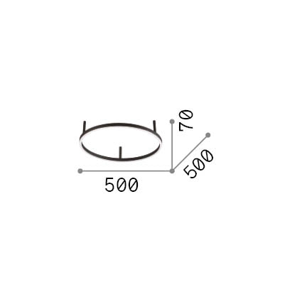 Plafonieră Oracle Slim PL D050 rotund 2700K On-Off, alb – desen tehnic cu dimensiuni