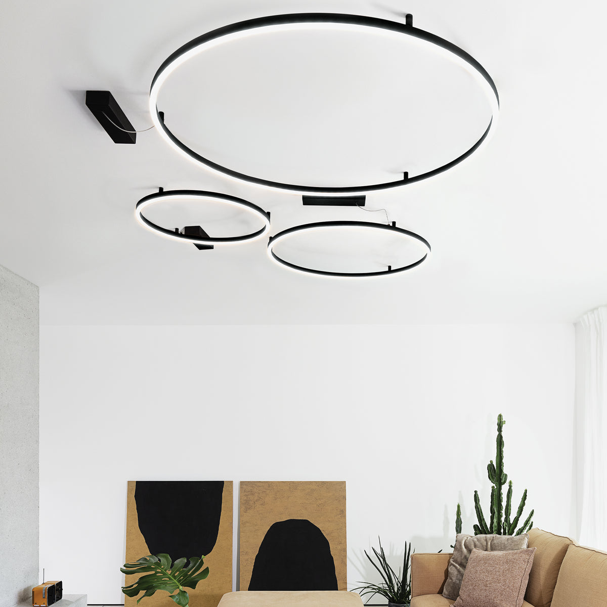 Plafonieră Oracle Slim PL D050 rotund 3000K On-Off, alamă – ambient