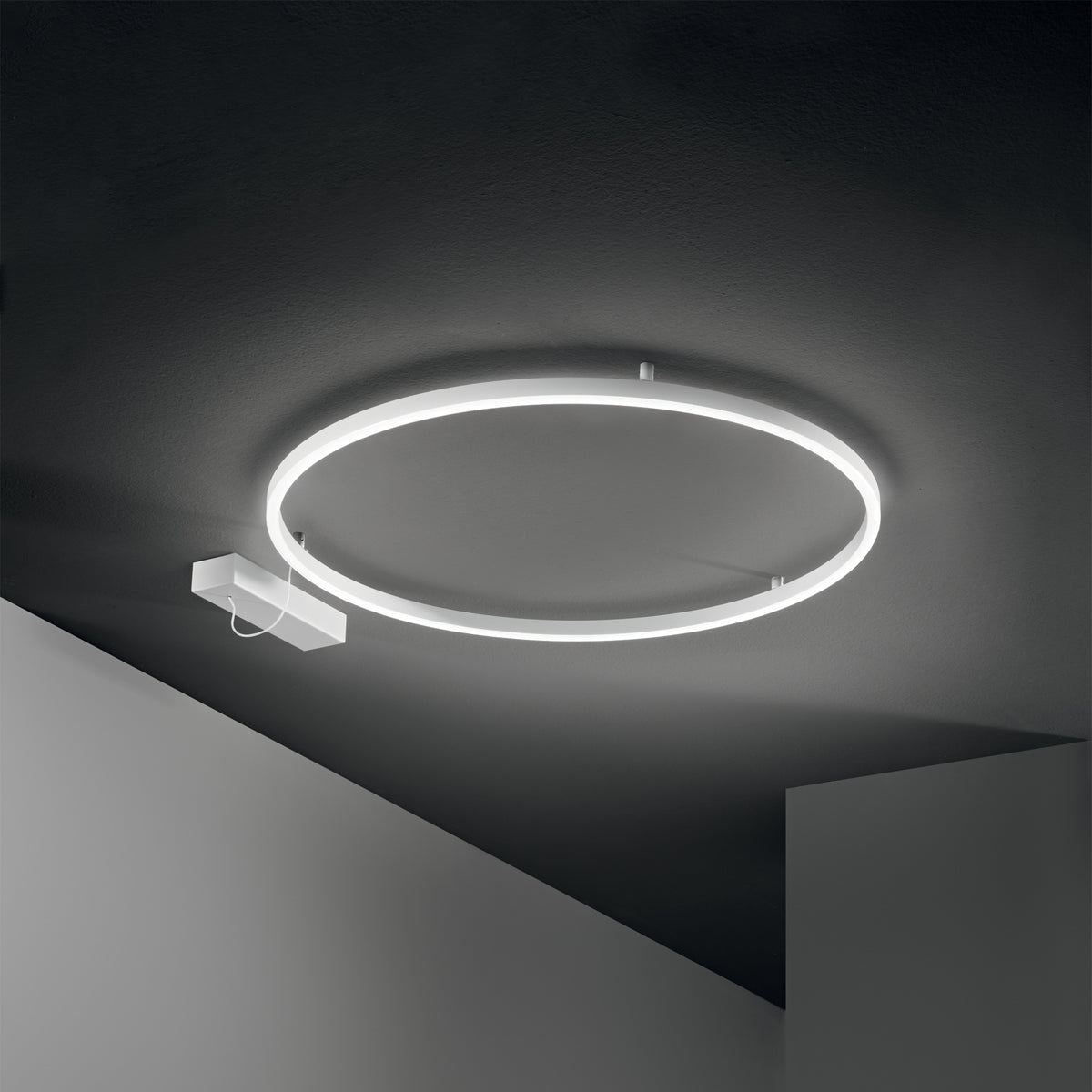Plafonieră Oracle Slim PL D070 rotund 3000K On-Off, alb – ambient