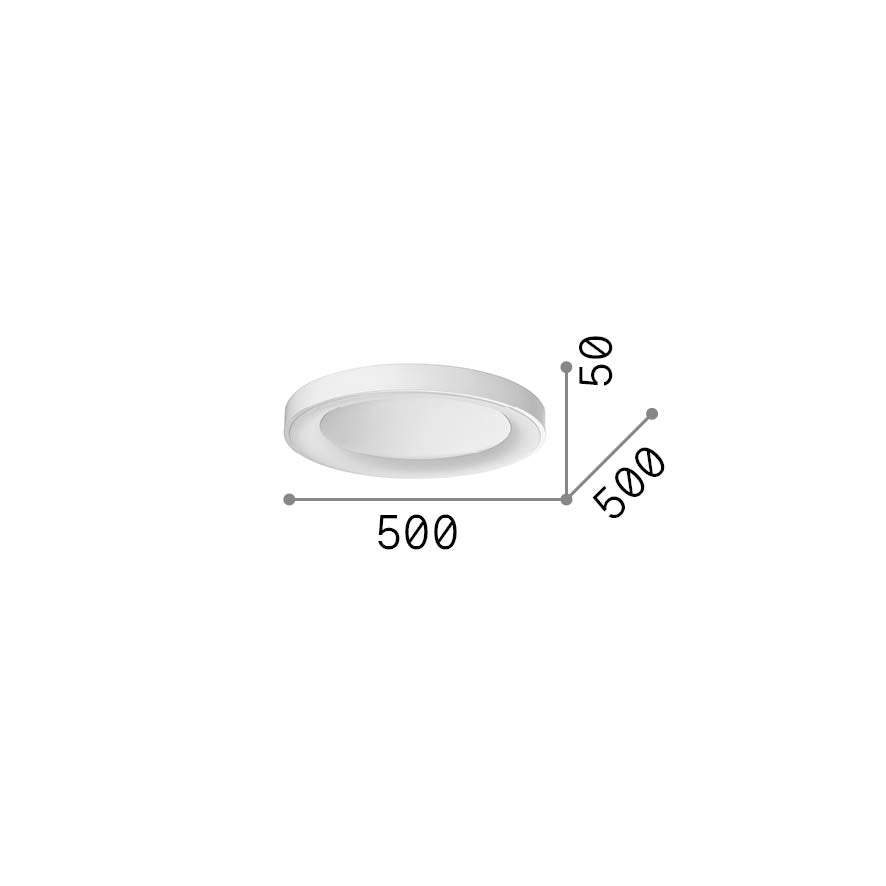 Plafonieră Planet PL D50, alamă – desen tehnic cu dimensiuni