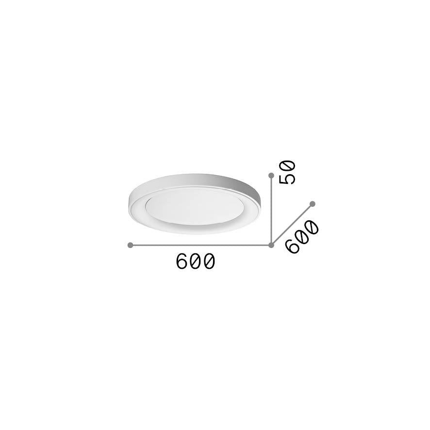 Plafonieră Planet PL D60, alamă – desen tehnic cu dimensiuni