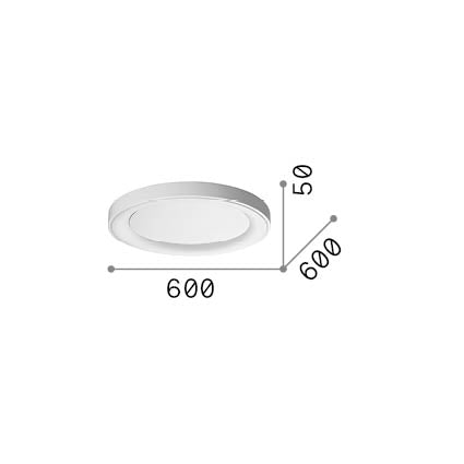 Plafonieră Planet PL D60, negru – desen tehnic cu dimensiuni