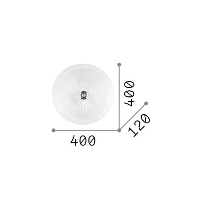 Plafonieră Shell PL3, transparent – desen tehnic cu dimensiuni