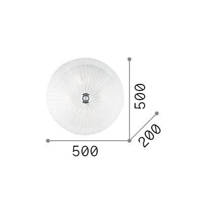 Plafonieră Shell PL4, transparent – desen tehnic cu dimensiuni