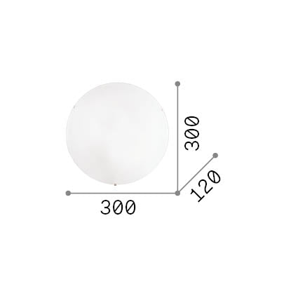 Plafonieră Simply PL2 – desen tehnic cu dimensiuni