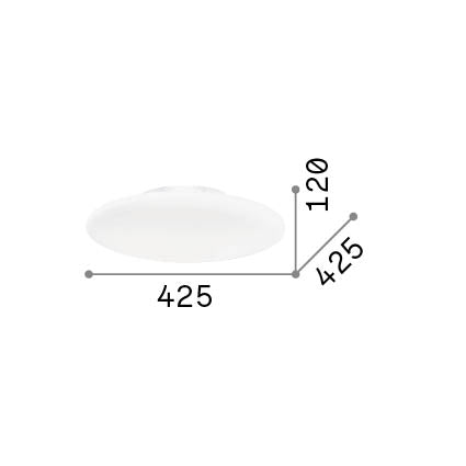 Plafonieră Smarties PL2 D42 – desen tehnic cu dimensiuni