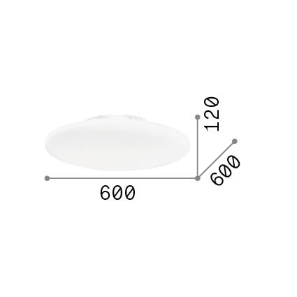 Plafonieră Smarties PL3 D60 – desen tehnic cu dimensiuni