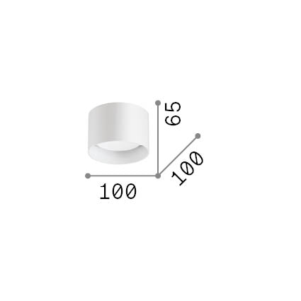 Plafonieră Spike PL1 rotund, alamă – desen tehnic cu dimensiuni