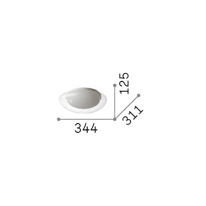 Plafonieră Squish PL D34 – desen tehnic cu dimensiuni