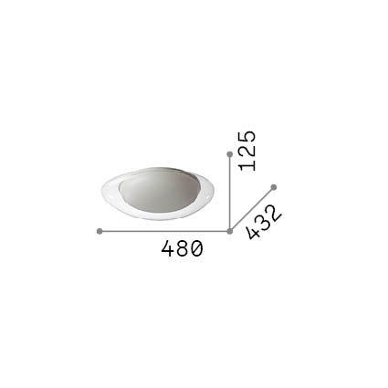 Plafonieră Squish PL D48 – desen tehnic cu dimensiuni