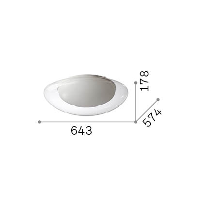 Plafonieră Squish PL D64 – desen tehnic cu dimensiuni