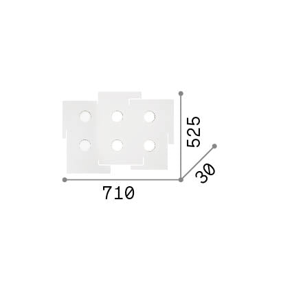 Plafonieră Totem PL6 – desen tehnic cu dimensiuni