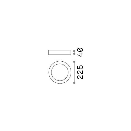 Plafonieră Universal PL D22 rotundă 3000K – desen tehnic cu dimensiuni