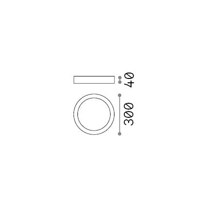 Plafonieră Universal PL D30 rotundă 4000K – desen tehnic cu dimensiuni