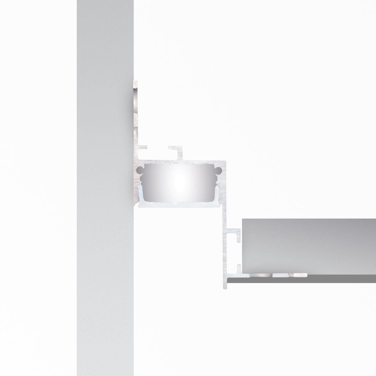 Profil liniar Slot încastrat fără ramă D43XD51 3000 mm, aluminiu – ambient