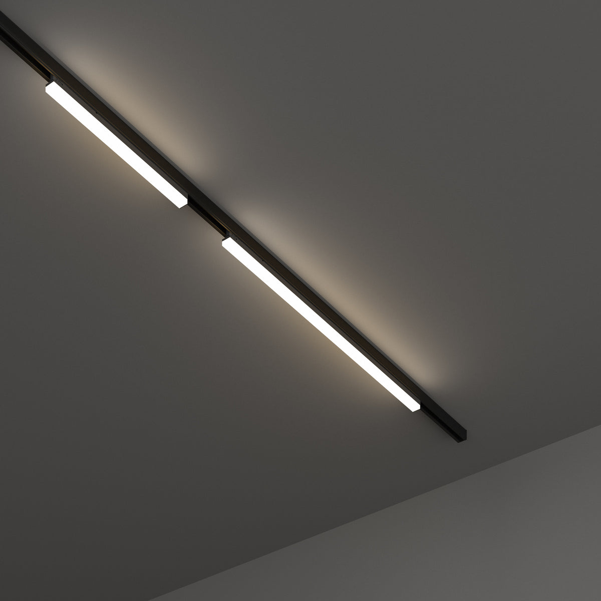 Proiector liniar pe șină Display fascicul larg D1125 On-Off 3000K, negru – ambient