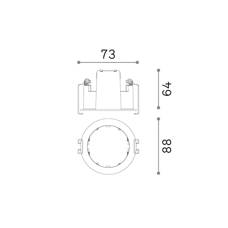 Ramă Beyond cu margine simplă 10W, negru – desen tehnic cu dimensiuni