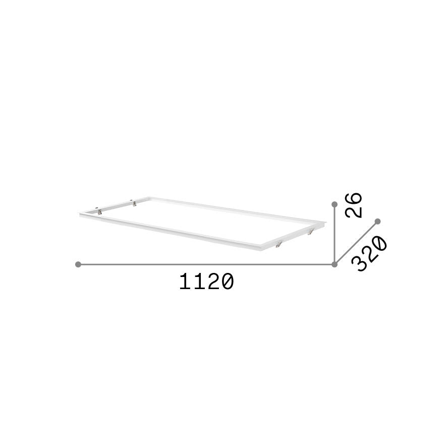 Ramă de încastrare Led Panel 30X120 – desen tehnic cu dimensiuni