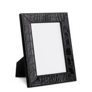 Ramă foto Scaleo, piele neagră cu efect crocodil, set de 2