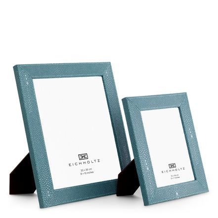 Ramă foto Scaleo, shagreen sintetic albastru, set de 2