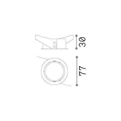 Ramă Zeus cu margine rotundă 13W, negru – desen tehnic cu dimensiuni