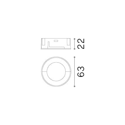 Reflector Bento rotund, alb – desen tehnic cu dimensiuni