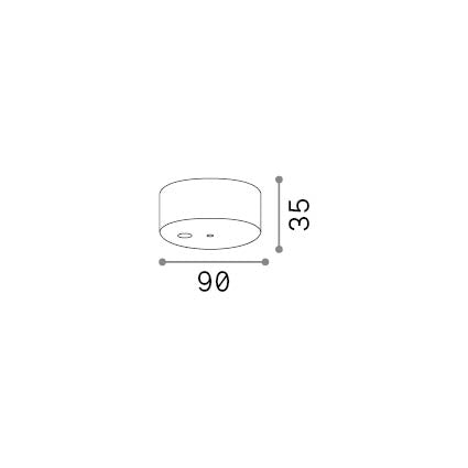 Rozetă magnetică 1 lumină 1E 1M, cupru – desen tehnic cu dimensiuni