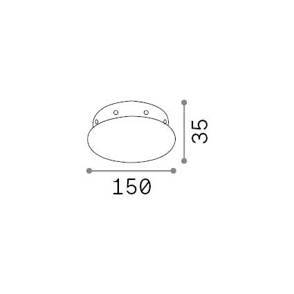 Rozetă magnetică 8 lumini, crom – desen tehnic cu dimensiuni