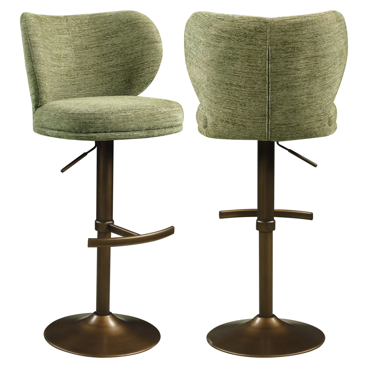 Scaun de bar Amely, pistache softweave, rotativ