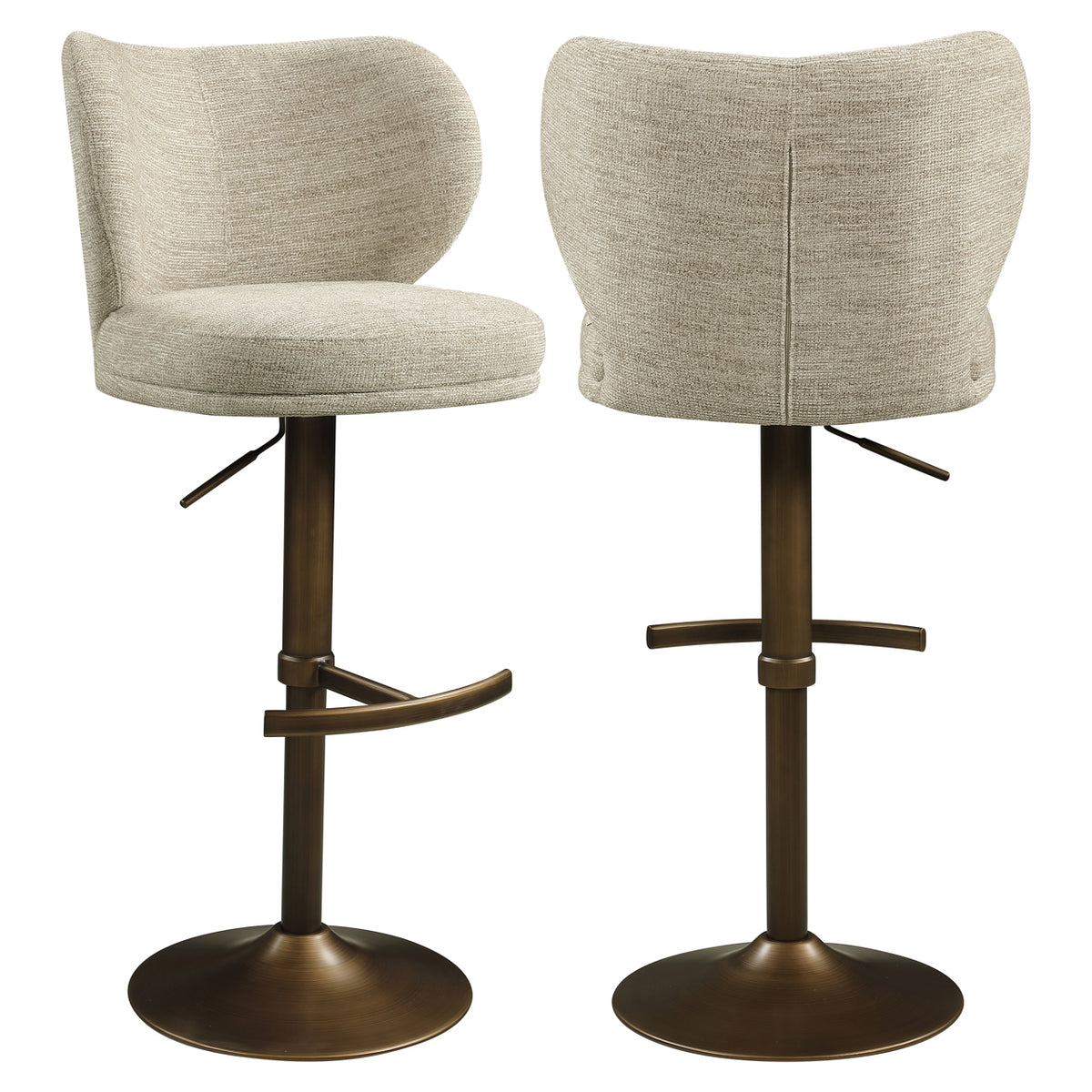 Scaun de bar Amely, softweave natural, rotativ