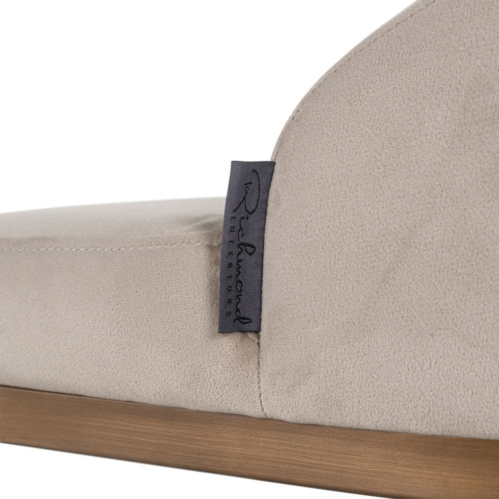 Scaun de bar Bolton, catifea kaki, auriu periat, ignifug (set de 2)