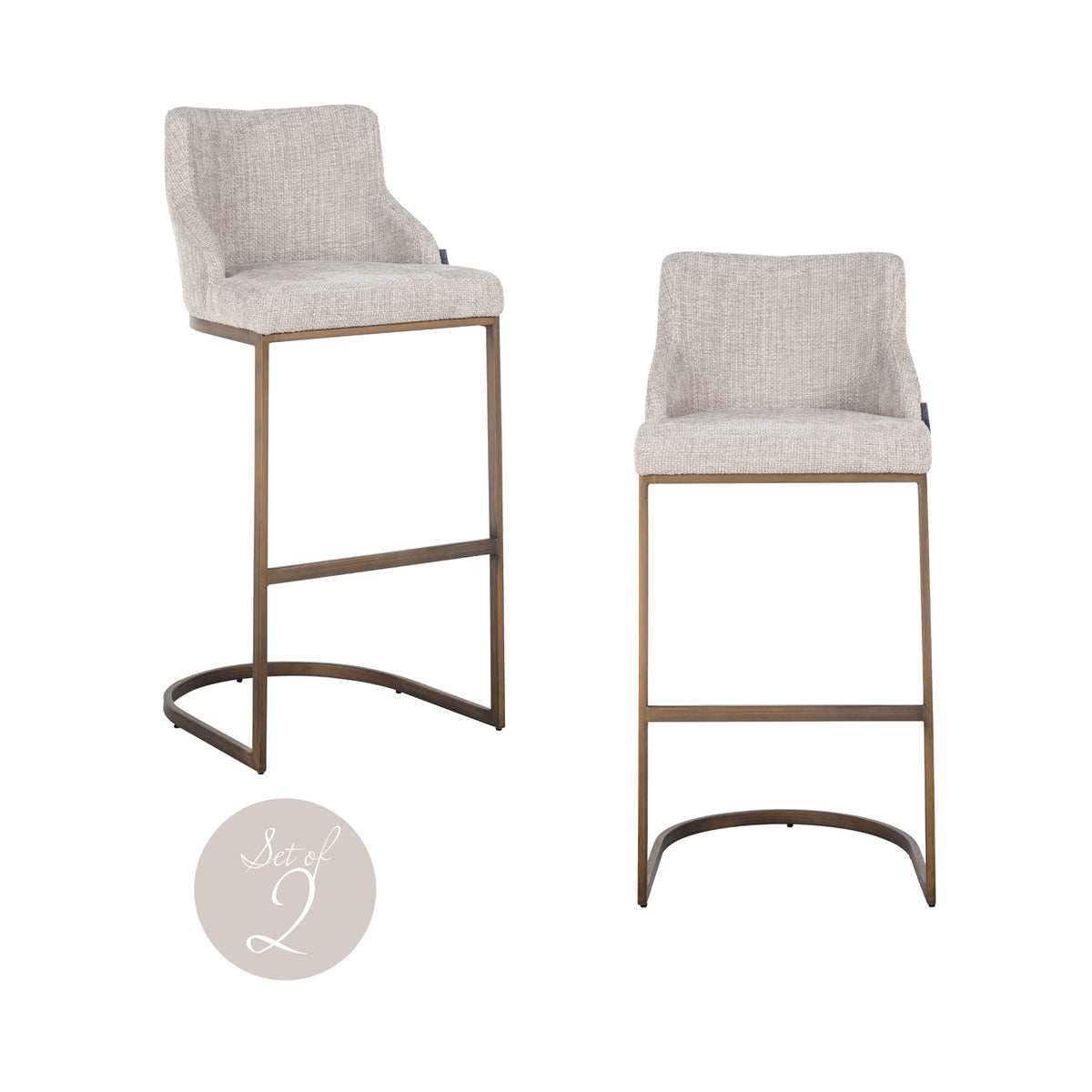 Scaun de bar Bolton, renegade natural (set de 2)