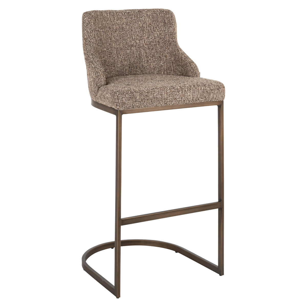 Scaun de bar Bolton, tweed maro (set de 2)