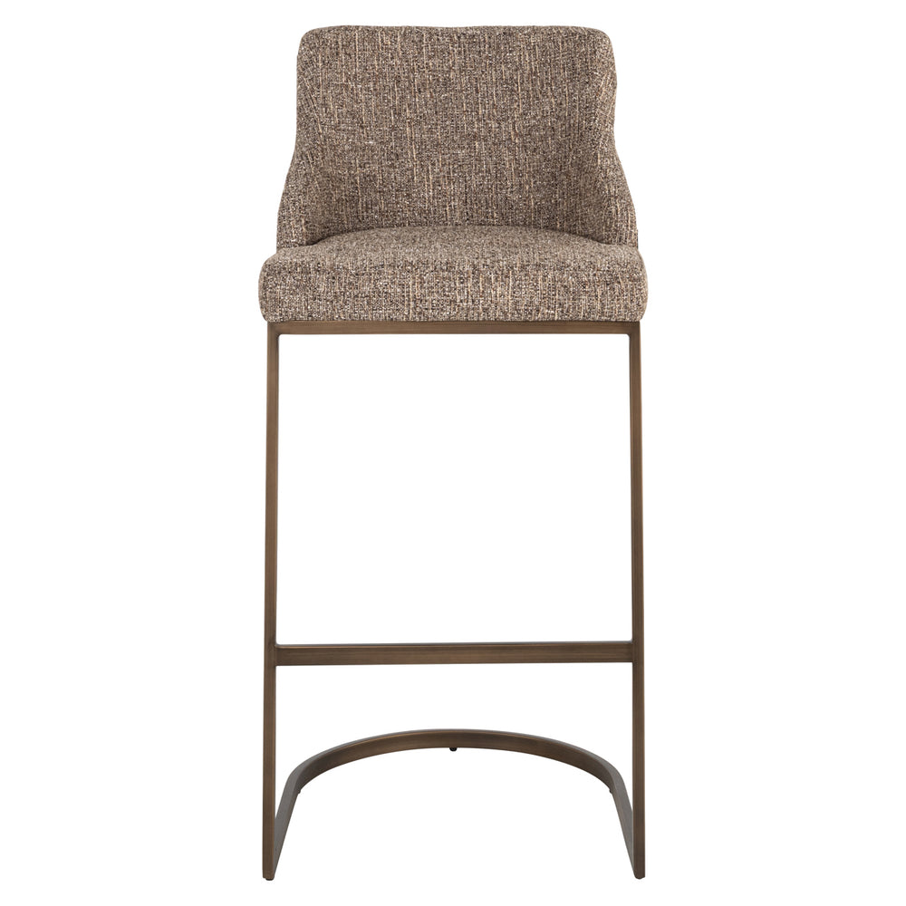 Scaun de bar Bolton, tweed maro (set de 2)