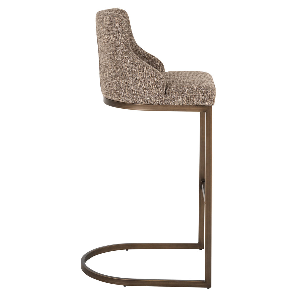 Scaun de bar Bolton, tweed maro (set de 2)