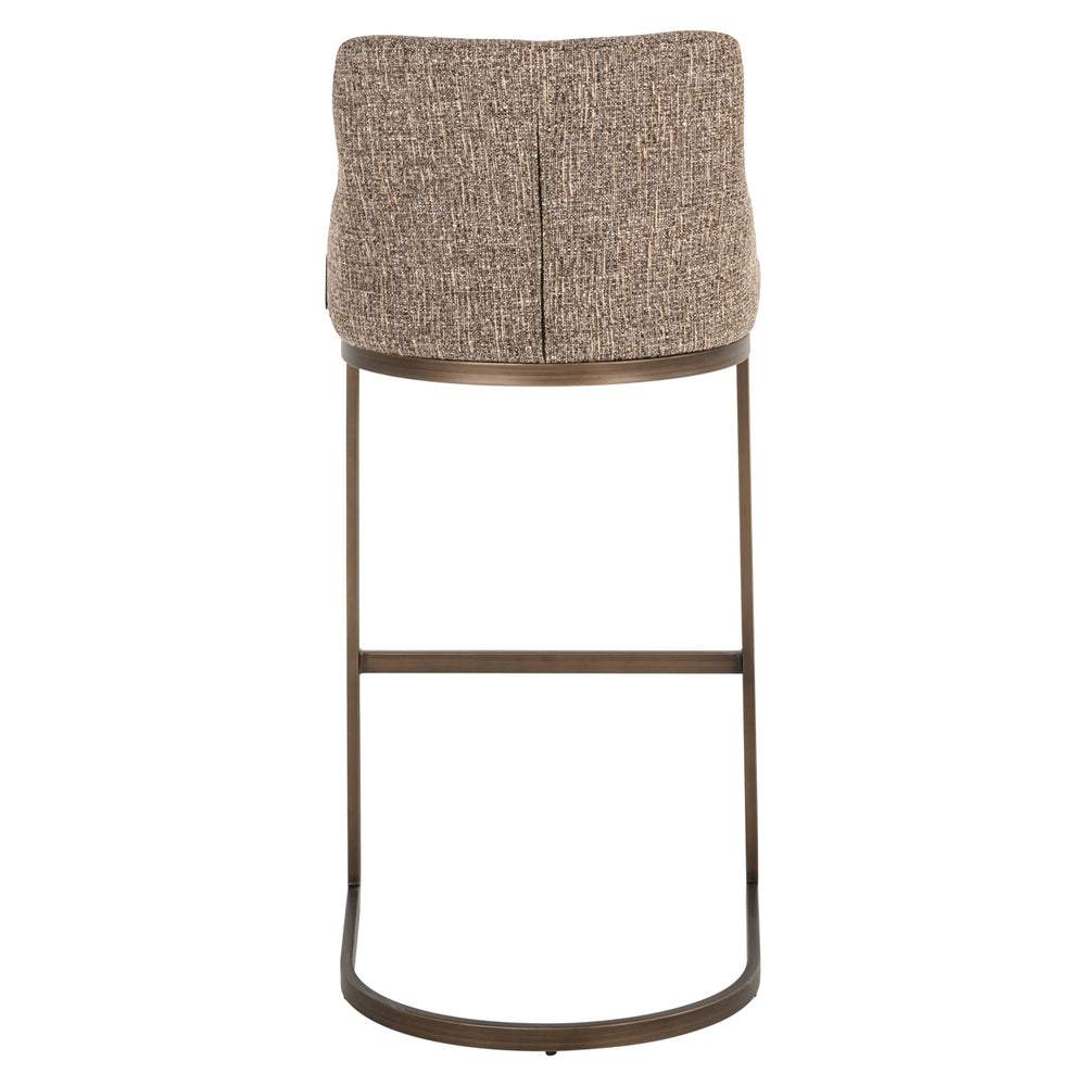 Scaun de bar Bolton, tweed maro (set de 2)