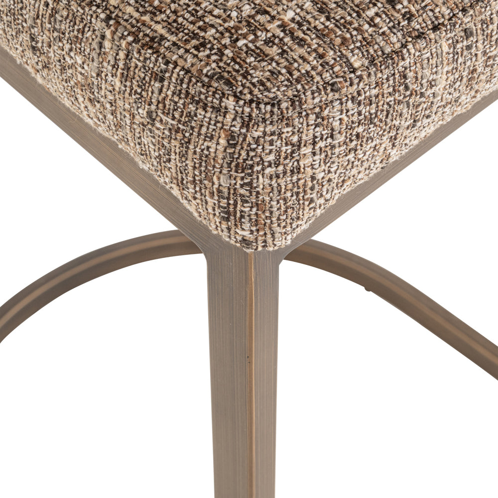 Scaun de bar Bolton, tweed maro (set de 2)