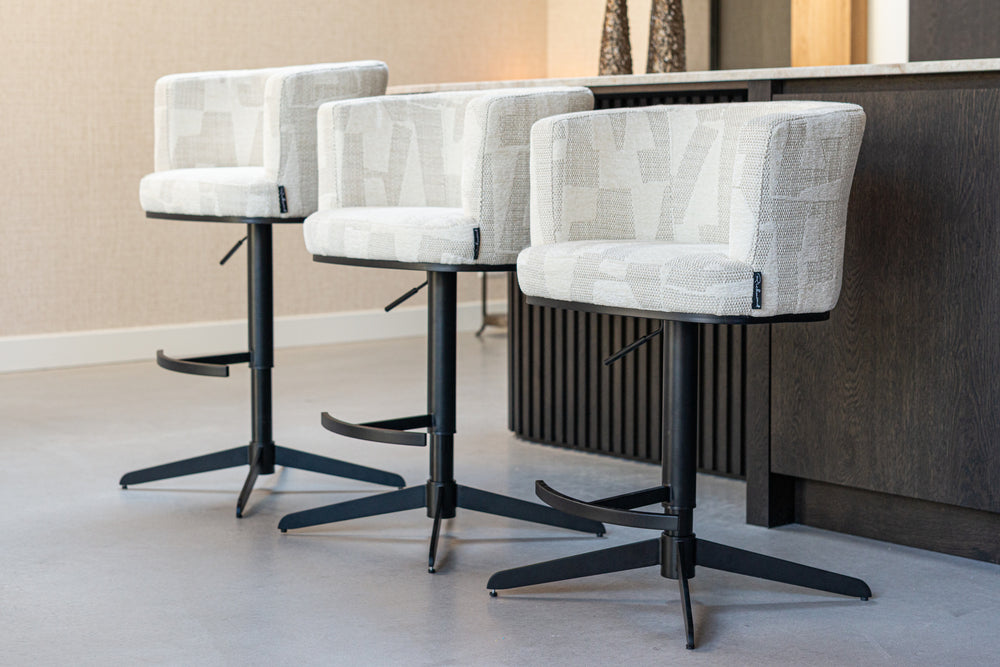 Scaun de bar Cheyenne, graffic bej, rotativ – ambient