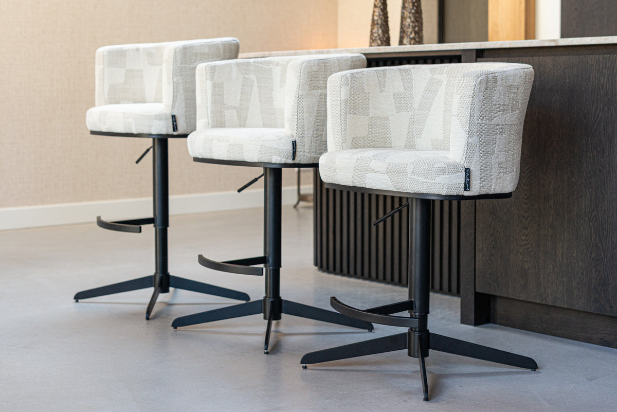 Scaun de bar Cheyenne, graffic bej, rotativ – ambient