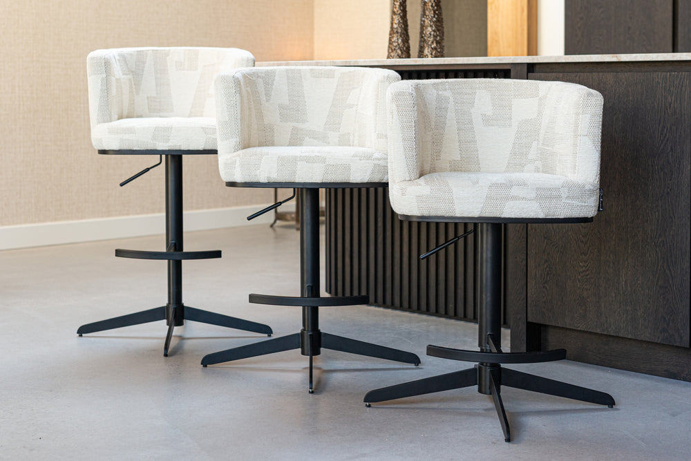 Scaun de bar Cheyenne, graffic bej, rotativ – ambient