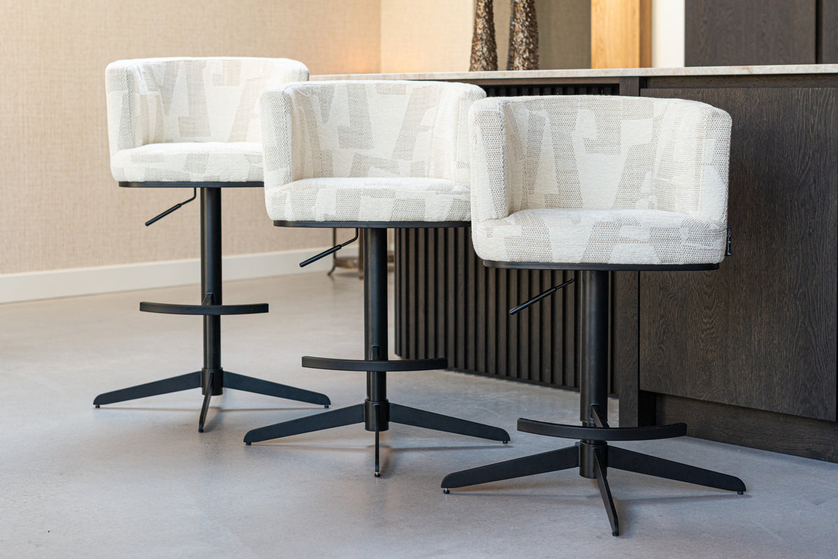 Scaun de bar Cheyenne, graffic bej, rotativ – ambient