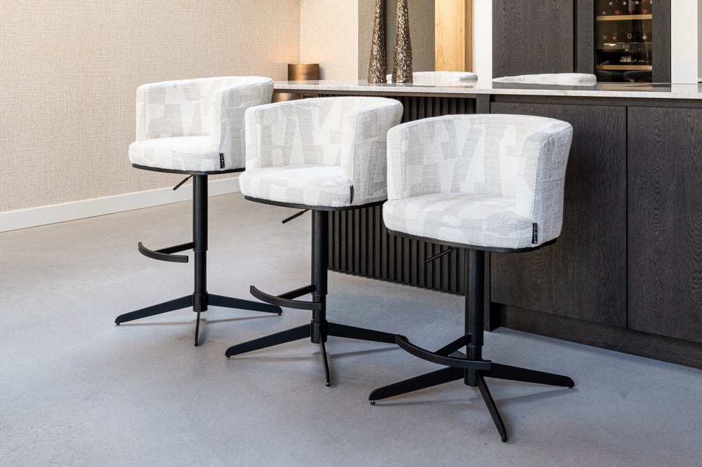 Scaun de bar Cheyenne, graffic bej, rotativ – ambient
