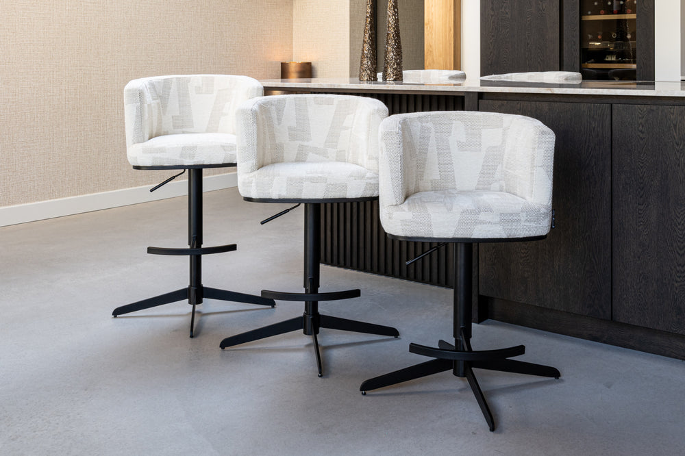 Scaun de bar Cheyenne, graffic bej, rotativ – ambient