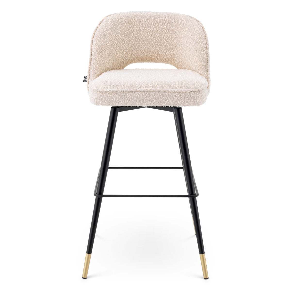 Scaun de bar Cliff, bouclé crem, set de 2