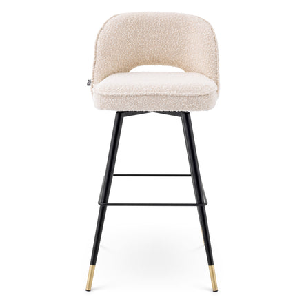 Scaun de bar Cliff, bouclé crem, set de 2