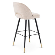 Scaun de bar Cliff, bouclé crem, set de 2